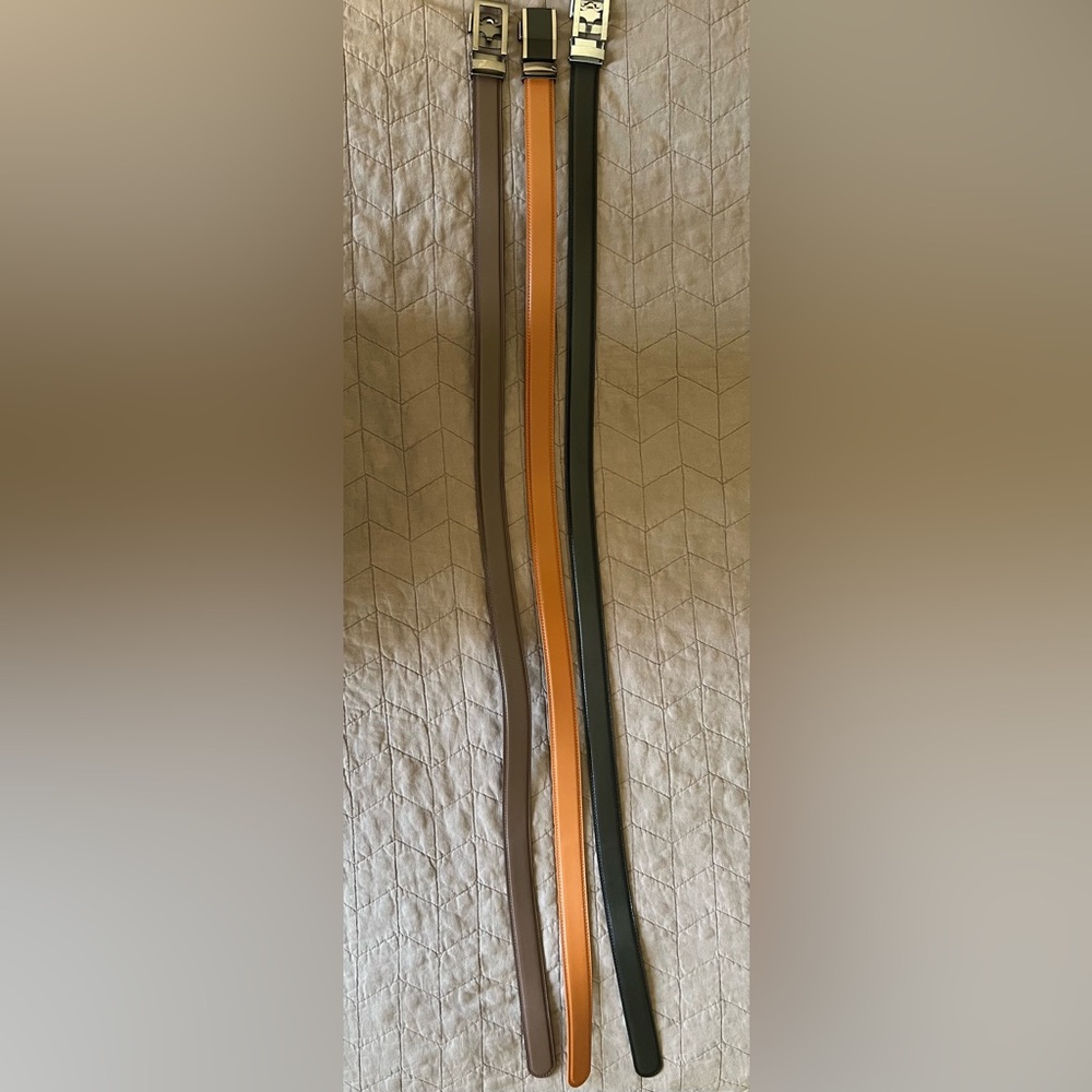 Anson Belt and Buckle Three Leather Belt Bundle